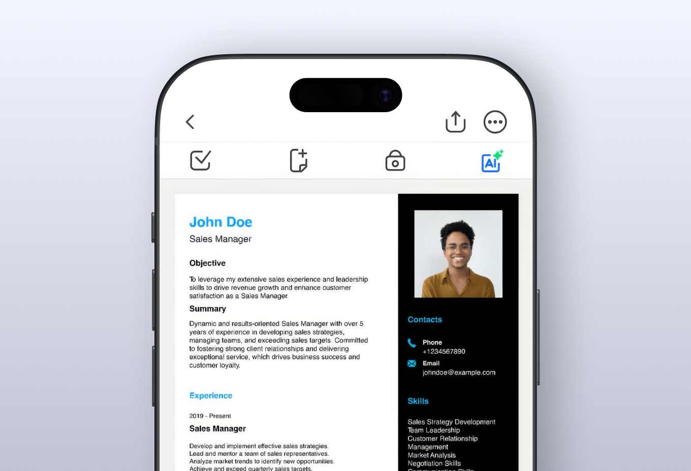 create ai resume in forma in a few clicks