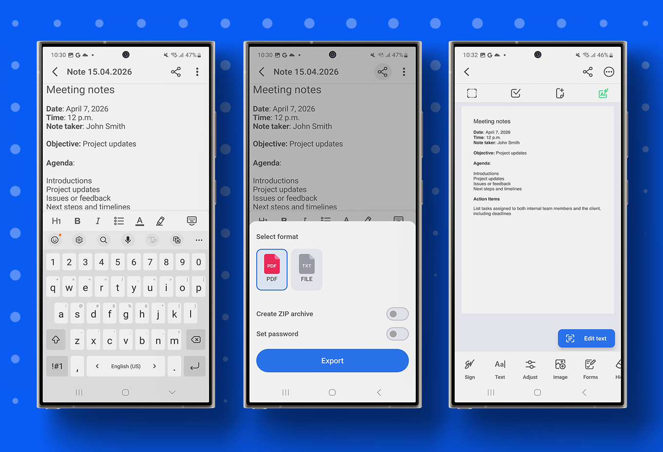 to convert notes to pdf you can use the forma app